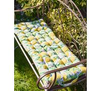 Dibor Traditional Lemon Patterned Bench Mattress Summer Outdoor Garden Bench Cushion L100cm x W45cm in Yellow | Size: Large Dibor Yellow Large