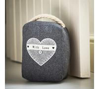 Dibor Traditional Made with Love Grey Heart Door Stopper Decorative Door Stop Dibor Grey