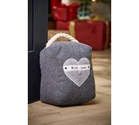 Dibor Traditional Made with Love Grey Heart Door Stopper Decorative Door Stop Dibor Grey