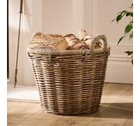 Dibor Traditional Natural Rattan And Seagrass Log Basket H41 X W53Cm