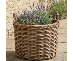 Dibor Traditional Oval Large Indoor Planter Basket With Handles H39 X L56 X W45Cm