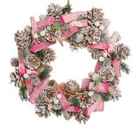 Dibor Pastel Pink Driftwood Front Door Autumn Winter Wreath Wreath 33cm Dibor Pink
