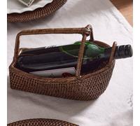 Dibor Traditional Premium Rattan Bottle Caddy Bottle Holder in Natural Dibor Natural