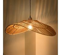 Dibor Traditional Rattan Curved Easy Fit Decor Ceiling Shade H19 X D54Cm