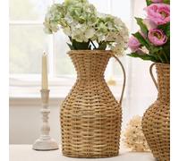 Dibor Traditional Rattan Home Decor Urn Flower Vase in Natural | Size: Medium Dibor Natural Medium