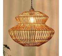 Dibor Traditional Rattan Pot Bellied Easy Fit Decor Ceiling Shade H29 X D29Cm