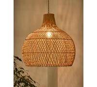Dibor Traditional Rattan Teardrop Easy Fit Decor Ceiling Shade H45 x D46cm in Beige Dibor Beige