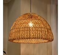 Dibor Traditional Rattan Twin Spiral Easy Fit Decor Ceiling Shade H32 x D50cm in Beige Dibor Beige