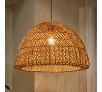 Dibor Traditional Rattan Twin Spiral Easy Fit Decor Ceiling Shade H32 x D50cm in Beige Dibor Beige