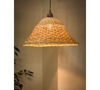 Dibor Traditional Rattan Two Tone Easy Fit Decor Ceiling Shade H22 x D44cm in Beige Dibor Beige