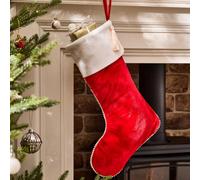 Dibor Traditional Red Berkeley Velvet Xmas Gift Decoration Christmas Stocking For Kids