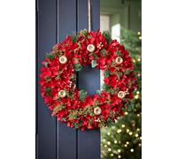 Dibor Traditional Red Festive Front Door Wreath Christmas Wreath 38cm Dibor Red