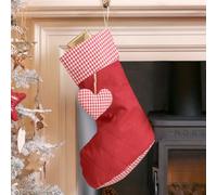 Dibor Traditional Red Gingham Xmas Gift Decoration Christmas Stocking For Kids