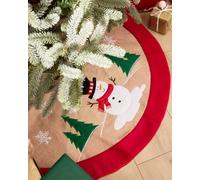 Dibor Traditional Red Snowman Xmas Christmas Tree Decoration Christmas Tree Skirt 86Cm