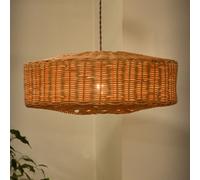 Dibor Traditional Roscoe Rattan Basket Weave Easy Fit Decor Ceiling Shade H20 x D50cm in Beige Dibor Beige