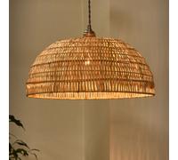 Dibor Traditional Roscoe Rattan Large Dome Easy Fit Decor Ceiling Shade H20 X D45Cm