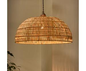 Dibor Traditional Roscoe Rattan Large Dome Easy Fit Decor Ceiling Shade H20 X D45Cm