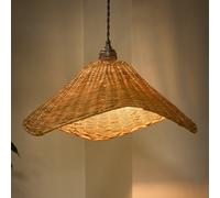Dibor Traditional Roscoe Rattan Scalloped Easy Fit Decor Ceiling Shade H19 x D44cm in Natural Dibor Natural