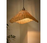 Dibor Traditional Roscoe Rattan Scalloped Easy Fit Decor Ceiling Shade H19 x D44cm in Natural Dibor Natural