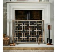 Dibor Traditional Silver Kensington Nickel Fireplace Guard Fireside Fire Screen H62cm x W84cm Dibor Silver