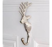 Dibor Traditional Silver Stag Coat Peg Hanger Wall Hook