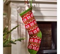 Dibor Set of 4 Snowflake Nordic Chunky Knit Xmas Gift Decoration Christmas Stocking | Size: 4 Pack Dibor Multicolor 4 Pack