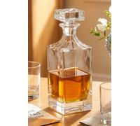 Dibor Traditional Square Glass Whisky Decanter with Stopper 900ml - Christmas Gift for Him, Dad or Grandad in Clear Dibor Clear