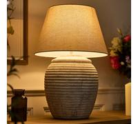 Dibor Traditional Stone Effect Textured Bedroom Table Lamp Night Lamp