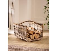 Dibor Traditional Style Wicker Small Open Ended Fireplace Log Storage Basket