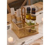 Dibor Traditional Style Bamboo Indoor Storage Kitchen Cutlery Caddy Basket in Natural | Size: Medium Dibor Natural M