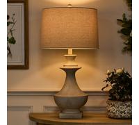 Dibor Traditional Style Biege Wood Turned Effect Bedroom Living Room Bedside Table Lamp