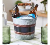 Dibor Traditional Style Black Band Ice Bucket Bottle Bucket
