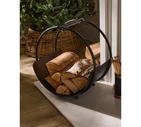 Dibor Traditional Style Black Round Fireside Log Storage Fireplace Firewood Log Holder Dibor Black