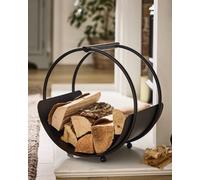 Dibor Traditional Style Black Round Fireside Log Storage Fireplace Firewood Log Holder Dibor Black