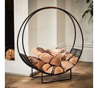 Dibor Traditional Style Black Rounded Iron Log Storage Firewood Log Holder