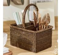 Dibor Traditional Style Brown Premium Rattan Kitchen Storage Utility Caddy