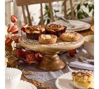 Dibor Traditional Style Carved Wooden Cake Stand