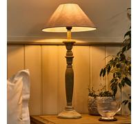 Dibor Traditional Style Grey Wash Candlestick Bedroom Living Room Bedside Table Lamp