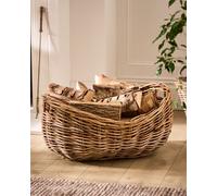 Dibor Traditional Style Hobas Two Tone Boat Fireplace Log Storage Basket - Large in Natural Dibor Natural