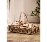Dibor Traditional Style Katoro Fireplace Log Storage Basket with Handle - Large in Natural Dibor Natural