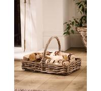 Dibor Traditional Style Katoro Fireside Log Storage Basket with Handle - Medium in Natural Dibor Natural