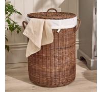 Dibor Traditional Style Natural Rattan Round Large Laundry Storage Basket H57 X W46Cm