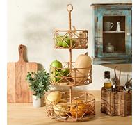 Dibor Traditional Style Rattan 3 Tier Kitchen Carousel Storage Tower in Natural | Size: Large Dibor Natural L
