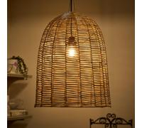 Dibor Traditional Style Wicker Bell Pendant Ceiling Light Shade
