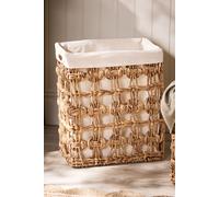 Dibor Traditional Style Wicker Large Rectangular Indoor Storage Basket with Cotton H59 x W51cm in Natural Dibor Natural L