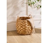 Dibor Traditional Style Wicker Small Round Indoor Storage Basket with Handles in Natural Dibor Natural