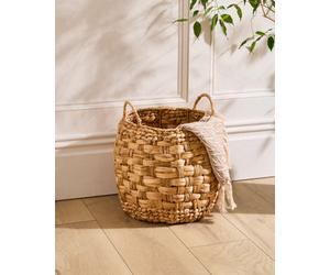 Dibor Traditional Style Wicker Small Round Indoor Storage Basket With Handles H36 X Dia. 34Cm