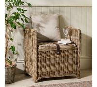 Dibor Traditional Style Woven Indoor Bench And Storage Trunk