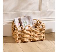 Dibor Traditional Style Woven Small Scalloped Water Hyacinth Indoor Storage Basket H21 X W35Cm