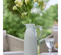 Dibor Traditional Tall Ribbed Blue Decorative Pitcher Jug Vase H27.7 X W16Cm